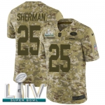 Nike 49ers #25 Richard Sherman Camo Super Bowl LIV 2020 Men's Stitched NFL Limited 2018 Salute To Service Jersey