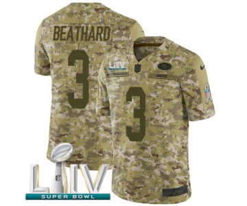 Nike 49ers #3 C.J. Beathard Camo Super Bowl LIV 2020 Men's Stitched NFL Limited 2018 Salute To Service Jersey