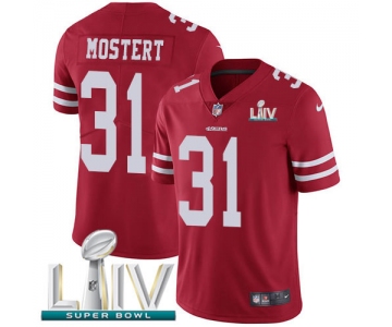 Nike 49ers #31 Raheem Mostert Red Super Bowl LIV 2020 Team Color Men's Stitched NFL Vapor Untouchable Limited Jersey