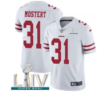 Nike 49ers #31 Raheem Mostert White Super Bowl LIV 2020 Men's Stitched NFL Vapor Untouchable Limited Jersey