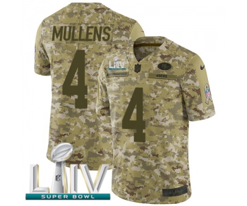 Nike 49ers #4 Nick Mullens Camo Super Bowl LIV 2020 Men's Stitched NFL Limited 2018 Salute To Service Jersey