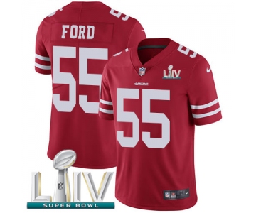 Nike 49ers #55 Dee Ford Red Super Bowl LIV 2020 Team Color Men's Stitched NFL Vapor Untouchable Limited Jersey