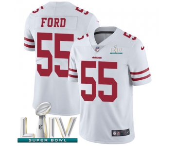 Nike 49ers #55 Dee Ford White Super Bowl LIV 2020 Men's Stitched NFL Vapor Untouchable Limited Jersey