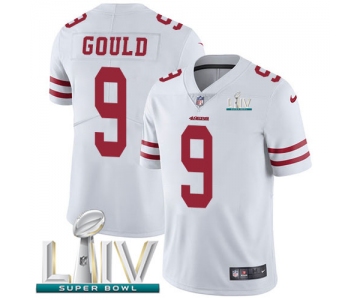 Nike 49ers #9 Robbie Gould White Super Bowl LIV 2020 Men's Stitched NFL Vapor Untouchable Limited Jersey