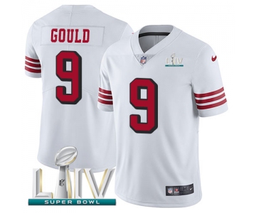 Nike 49ers #9 Robbie Gould White Super Bowl LIV 2020 Rush Men's Stitched NFL Vapor Untouchable Limited Jersey