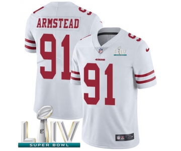 Nike 49ers #91 Arik Armstead White Super Bowl LIV 2020 Men's Stitched NFL Vapor Untouchable Limited Jersey