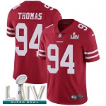 Nike 49ers #94 Solomon Thomas Red Super Bowl LIV 2020 Team Color Men's Stitched NFL Vapor Untouchable Limited Jersey