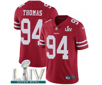 Nike 49ers #94 Solomon Thomas Red Super Bowl LIV 2020 Team Color Men's Stitched NFL Vapor Untouchable Limited Jersey