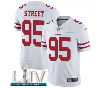 Nike 49ers #95 Kentavius Street White Super Bowl LIV 2020 Men's Stitched NFL Vapor Untouchable Limited Jersey