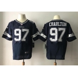 Men's 2017 NFL Draft Dallas Cowboys #97 Taco Charlton Navy Blue Team Color Stitched NFL Nike Elite Jersey
