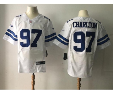 Men's 2017 NFL Draft Dallas Cowboys #97 Taco Charlton White Road Stitched NFL Nike Elite Jersey