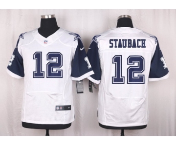 Men's Dallas Cowboys #12 Roger Staubach Nike White Color Rush 2015 NFL Elite Jersey