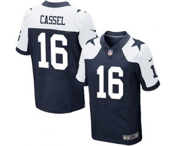 Men's Dallas Cowboys #16 Matt Cassel Navy Blue Thanksgiving Alternate NFL Nike Elite Jersey