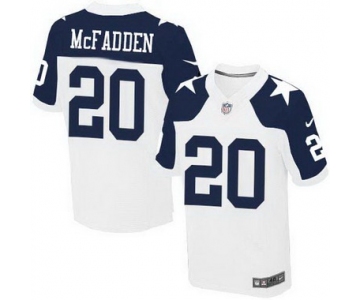 Men's Dallas Cowboys #20 Darren McFadden White Thanksgiving Alternate NFL Nike Elite Jersey