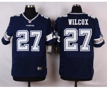 Men's Dallas Cowboys #27 J. J. Wilcox Navy Blue Team Color NFL Nike Elite Jersey