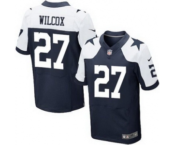 Men's Dallas Cowboys #27 J. J. Wilcox Navy Blue Thanksgiving Alternate NFL Nike Elite Jersey