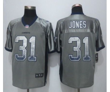 Men's Dallas Cowboys #31 Byron Jones Nike Drift Fashion Gray Elite Jersey