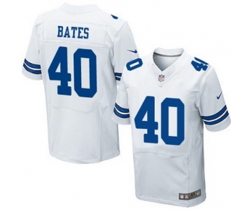 Men's Dallas Cowboys #40 Bill Bates White Retired Player NFL Nike Elite Jersey