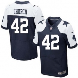 Men's Dallas Cowboys #42 Barry Church Navy Blue Thanksgiving Alternate NFL Nike Elite Jersey