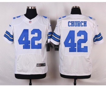 Men's Dallas Cowboys #42 Barry Church White Road NFL Nike Elite Jersey