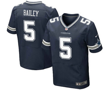 Men's Dallas Cowboys #5 Dan Bailey Blue Home NFL Nike Elite Jersey