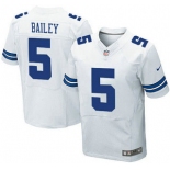 Men's Dallas Cowboys #5 Dan Bailey White Road NFL Nike Elite Jersey