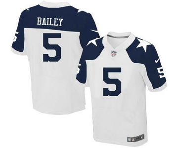 Men's Dallas Cowboys #5 Dan Bailey White Thanksgiving Alternate NFL Nike Elite Jersey