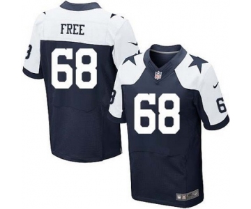 Men's Dallas Cowboys #68 Doug Free Navy Blue Thanksgiving Alternate NFL Nike Elite Jersey