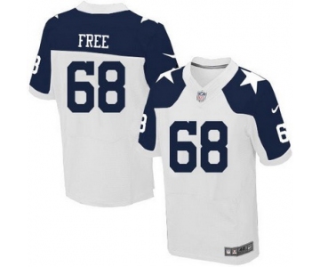 Men's Dallas Cowboys #68 Doug Free White Thanksgiving Alternate NFL Nike Elite Jersey