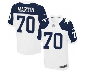 Men's Dallas Cowboys #70 Zack Martin White Thanksgiving Alternate NFL Nike Elite Jersey
