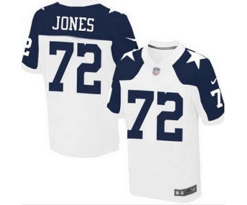 Men's Dallas Cowboys #72 Ed Jones White Thanksgiving Retired Player NFL Nike Elite Jersey
