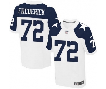 Men's Dallas Cowboys #72 Travis Frederick White Thanksgiving Alternate NFL Nike Elite Jersey