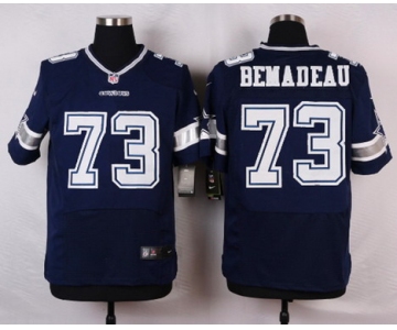 Men's Dallas Cowboys #73 Mackenzy Bernadeau Navy Blue Team Color NFL Nike Elite Jersey