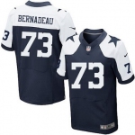 Men's Dallas Cowboys #73 Mackenzy Bernadeau Navy Blue Thanksgiving Alternate NFL Nike Elite Jersey