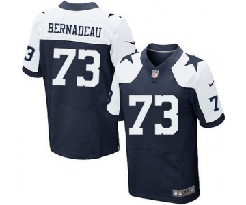 Men's Dallas Cowboys #73 Mackenzy Bernadeau Navy Blue Thanksgiving Alternate NFL Nike Elite Jersey