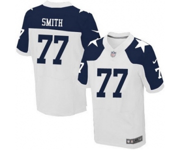 Men's Dallas Cowboys #77 Tyron Smith White Thanksgiving Alternate NFL Nike Elite Jersey