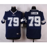 Men's Dallas Cowboys #79 Chaz Green Navy Blue Team Color NFL Nike Elite Jersey