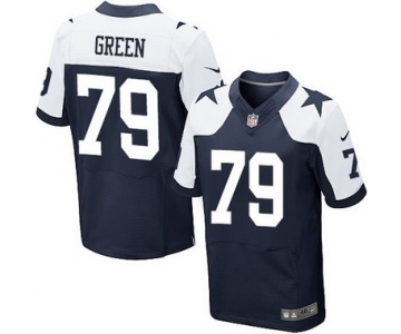 Men's Dallas Cowboys #79 Chaz Green Navy Blue Thanksgiving Alternate NFL Nike Elite Jersey