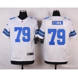 Men's Dallas Cowboys #79 Chaz Green White Road NFL Nike Elite Jersey