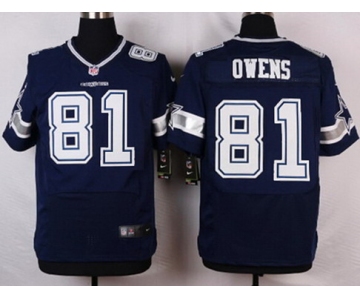 Men's Dallas Cowboys #81 Terrell Owens Navy Blue Retired Player NFL Nike Elite Jersey
