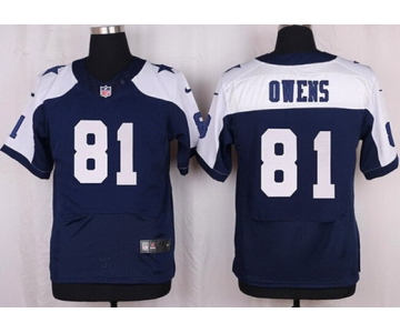 Men's Dallas Cowboys #81 Terrell Owens Navy Blue Thanksgiving Retired Player NFL Nike Elite Jersey