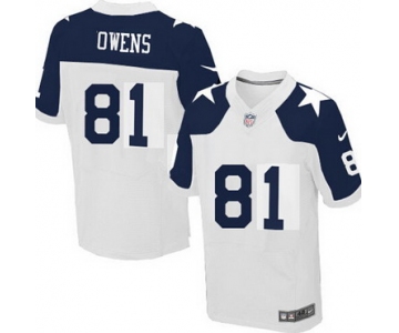 Men's Dallas Cowboys #81 Terrell Owens White Thanksgiving Retired Player NFL Nike Elite Jersey