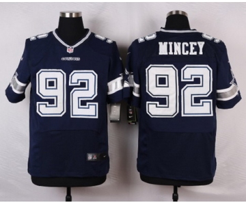 Men's Dallas Cowboys #92 Jeremy Mincey Navy Blue Team Color NFL Nike Elite Jersey