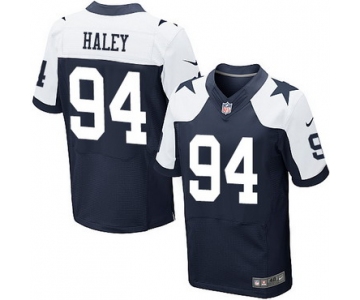 Men's Dallas Cowboys #94 Charles Haley Navy Blue Thanksgiving Retired Player NFL Nike Elite Jersey