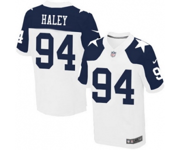 Men's Dallas Cowboys #94 Charles Haley White Thanksgiving Retired Player NFL Nike Elite Jersey