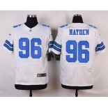 Men's Dallas Cowboys #96 Nick Hayden White Road NFL Nike Elite Jersey