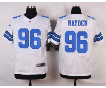 Men's Dallas Cowboys #96 Nick Hayden White Road NFL Nike Elite Jersey