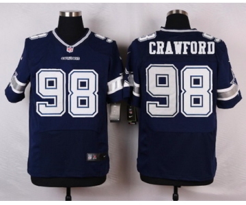Men's Dallas Cowboys #98 Tyrone Crawford Navy Blue Team Color NFL Nike Elite Jersey