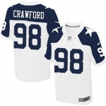 Men's Dallas Cowboys #98 Tyrone Crawford White Thanksgiving Alternate NFL Nike Elite Jersey