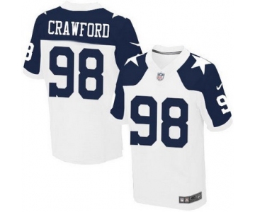 Men's Dallas Cowboys #98 Tyrone Crawford White Thanksgiving Alternate NFL Nike Elite Jersey
